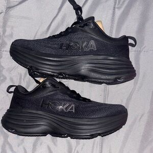 Hoka Jet Black Athletic Sneakers Bondi 8 7 men’s 8 women